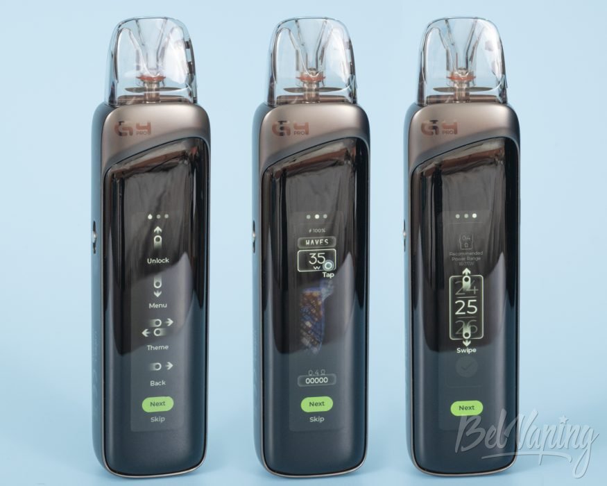 Обзор подика CALIBURN G4PRO от UWELL - интерфейс