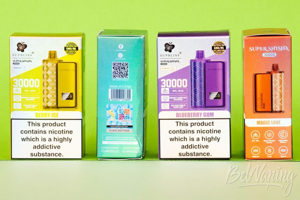 Обзор кальянных одноразок SUPBLISS SUPERSHISHA 30k - упаковка