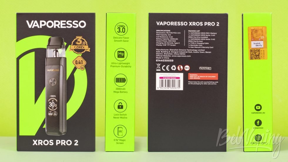 Обзор подика XROS PRO 2 от VAPORESSO - упаковка