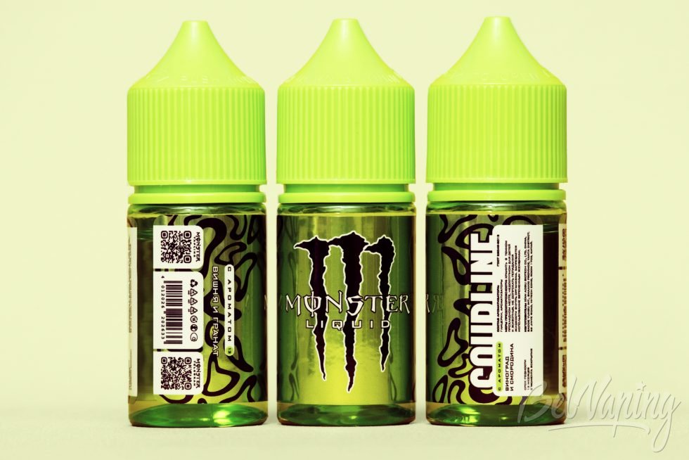 Обзор жидкостей MONSTER SOURLINE - флаконы и этикетки