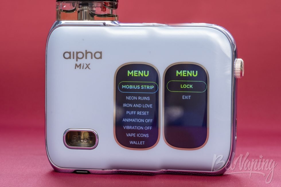 Обзор пода SMOK ALPHA MIX - меню